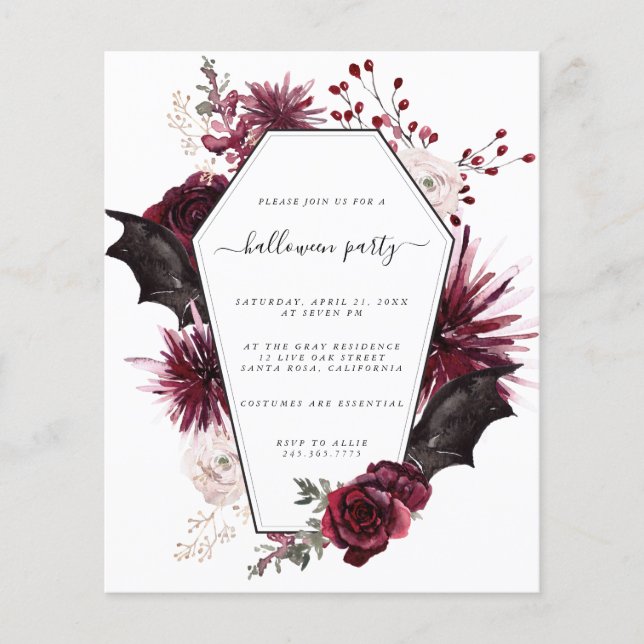 Budgetinbjudan Halloween fest Flygblad (Framsidan)