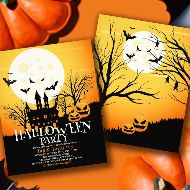 Budgetinbjudan Halloween fest Flygblad (Budget Halloween Party Invitation Flyer)