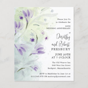 Budgetinbjudan på 50:e Bröllop-årsdagen för Blommi