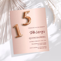 Budgetinbjudan ro guld Quinceanera
