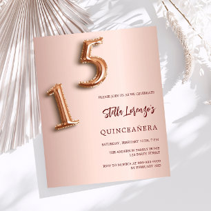 Budgetinbjudan ro guld Quinceanera