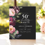 Budgetinbjudan till 50-dagars burgundisk Blommigt Flygblad<br><div class="desc">Fira din milstolpe med en modern moody 50-årsinbjudan med rik burgundi och blommigtar. Den här eleganten blandar djupa, dramatiska toner med mjuka, romantiska accenter, perfekt för att ställa in en sofistikerad men inbjudande atmosfär. Den slående blommigten arrangemang tillför en aning lyx, medan contemporaryns layout behållor den snyggt och förfinad. Idealisk...</div>