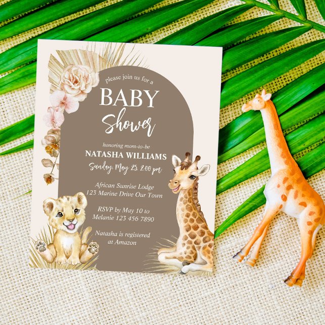 Budgetinbjudan till baby djur brunbabydusch (Skapare uppladdad)