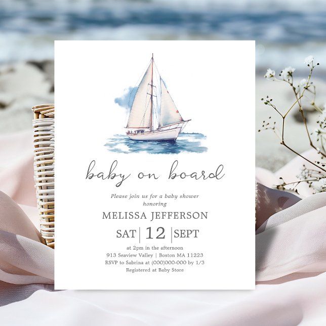 Budgetinbjudan till baby på Boat Baby Shower för b (Skapare uppladdad)
