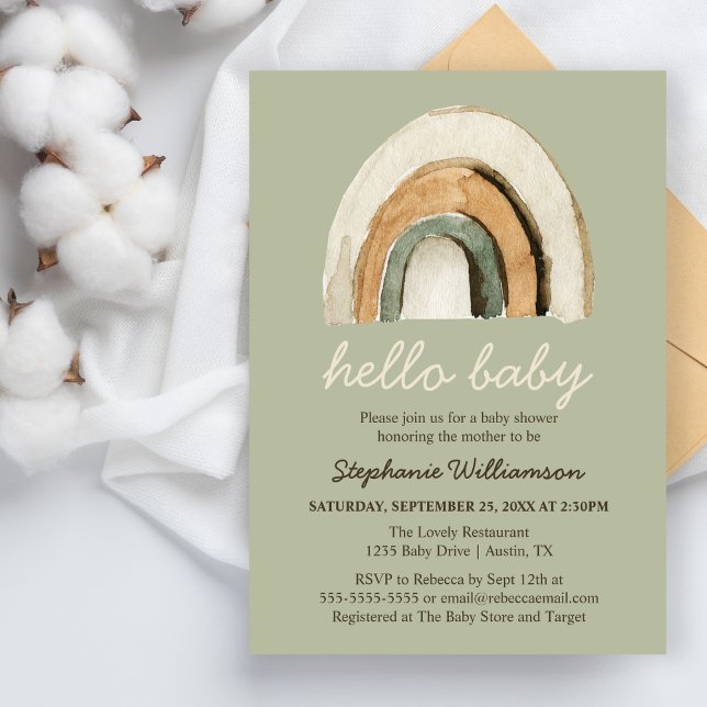 Budgetinbjudan till Boho Rainbow Baby Shower (Skapare uppladdad)