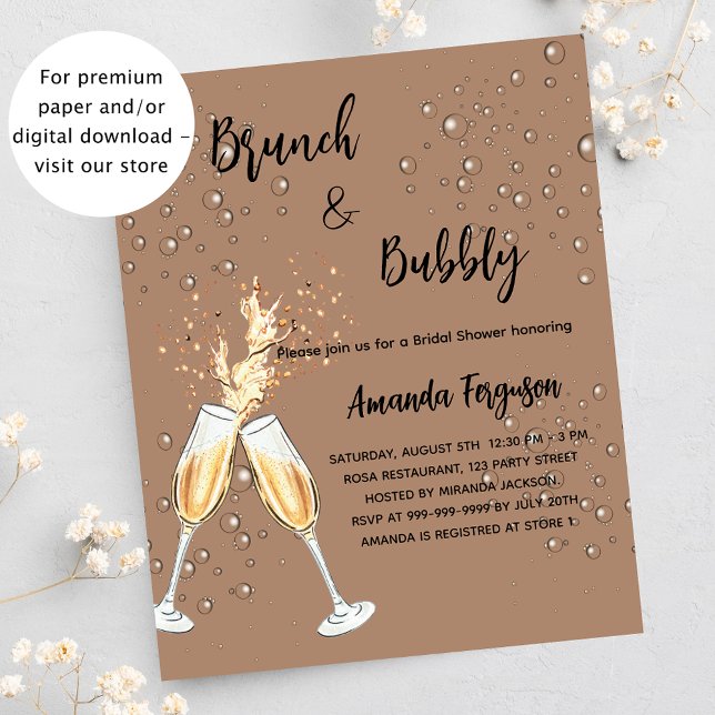 Budgetinbjudan till Brunch Bubly Möhippa Flygblad (Skapare uppladdad)