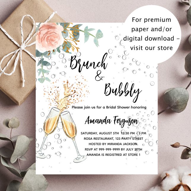 Budgetinbjudan till Brunch Bubly Möhippa ro Flygblad (Skapare uppladdad)