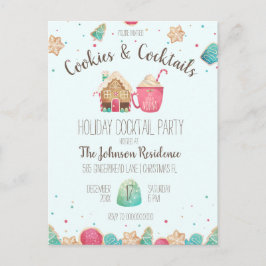 Budgetinbjudan till Cocktail-Cookies Party Vykort