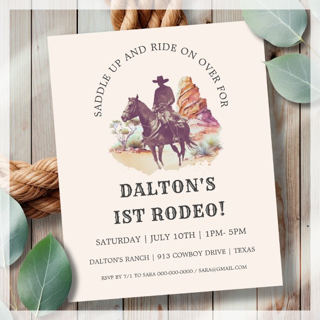 Budgetinbjudan till födelsedagen för Rodeo Party (Skapare uppladdad)
