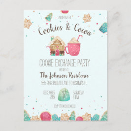 Budgetinbjudan till julfest med kaktävling vykort