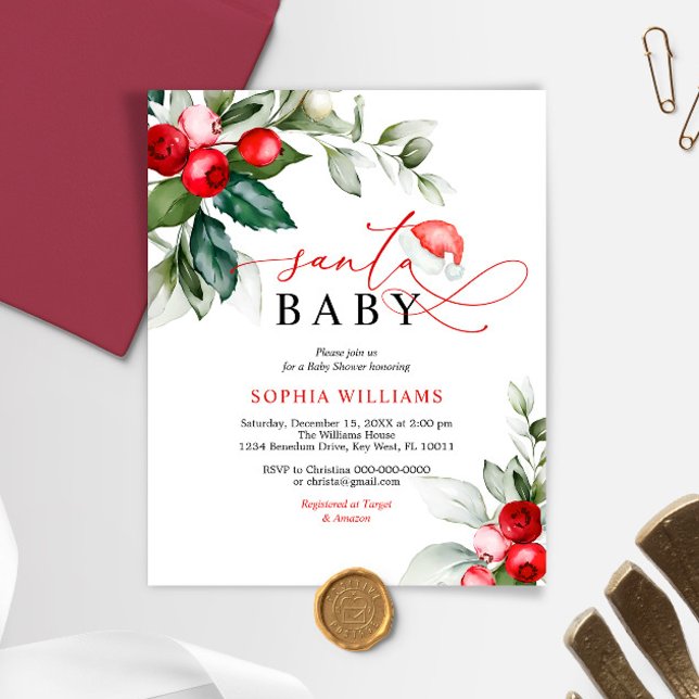 Budgetinbjudan till julfesten i Santa Baby (Skapare uppladdad)
