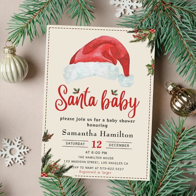 Budgetinbjudan till julfesten i Santa Baby Inbjudningar (Skapare uppladdad)
