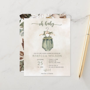 Budgetinbjudan till Neutral Boho Baby Shower Boho