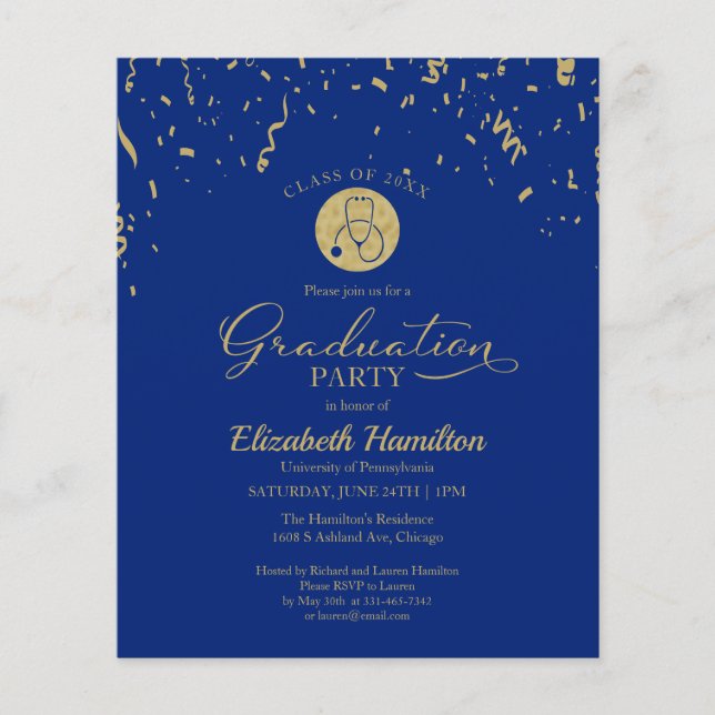 Budgetinbjudan till sjuksköterskeskolan Grad Party (Framsida)