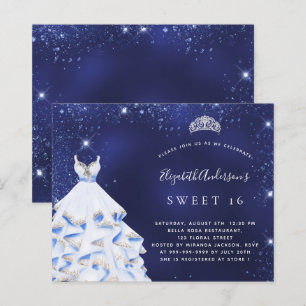 Budgetinbjudan till Sweet 16-marinens blå klänning