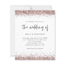 Budgetinbjudan till vitboken Ro Guld Glitter Bröll