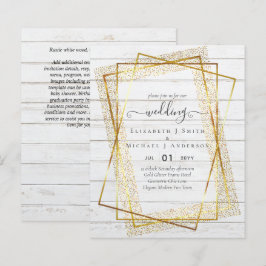 BUDGETINBJUDNINGAR Guld Glitter Geometric