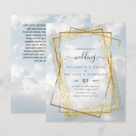 BUDGETINBJUDNINGAR Guld Glitter Geometric
