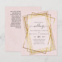 BUDGETINBJUDNINGAR Guld Glitter Geometric