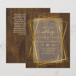 BUDGETINBJUDNINGAR Guld Glitter Geometric
