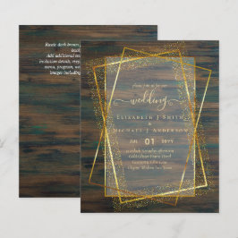 BUDGETINBJUDNINGAR Guld Glitter Geometric