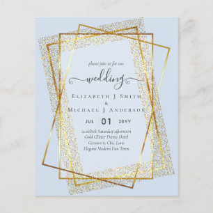BUDGETINBJUDNINGAR Guld Glitter Geometric Flygblad