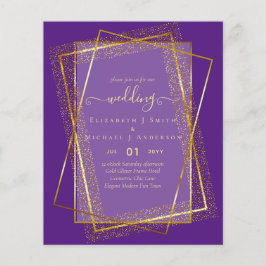 BUDGETINBJUDNINGAR Guld Glitter Geometric Flygblad