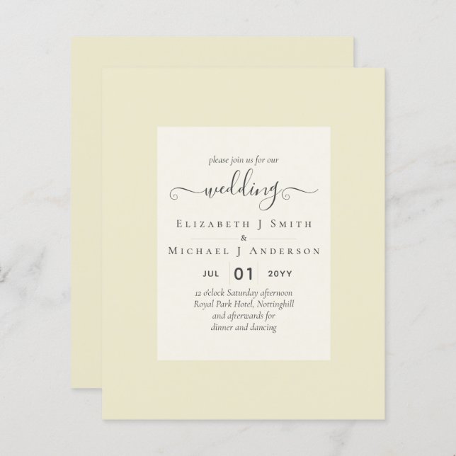 BUDGETINBJUDNINGAR - Minimalistiskt skript (Fram/baksida)