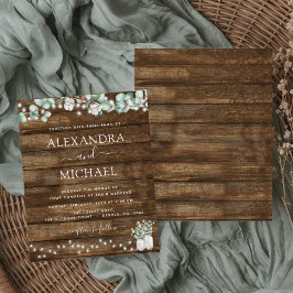 Budgetinbjudningar till eukalyptus Rustic Wedding