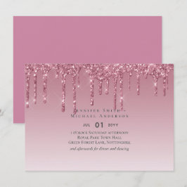 BUDGETinbjudningar till Rosa Glitter-bröllop