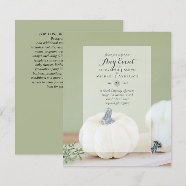 BUDGETINBJUDNINGAR - VARJE HÄNDELSE - Fall Pumpkin (Fram/baksida)