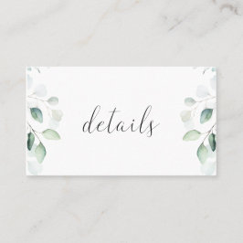 Budgetinformationskort för Eucalyptus Greenery Brö Visitkort