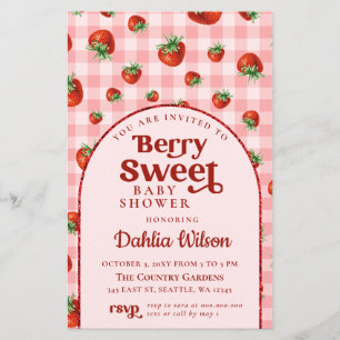 Budgetjordgubbsberry Berry Sweet Baby Shower Inbju