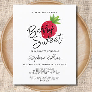 Budgetjordgubbsberry Berry Sweet Baby Shower Inbju