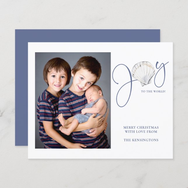 Budgetjul Joy Seashell Helgdag Photo (Fram/baksida)