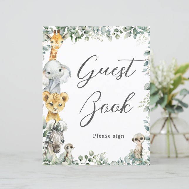 Budgetjungle Animals Baby Guest Bok-tecken (Stående Fram)