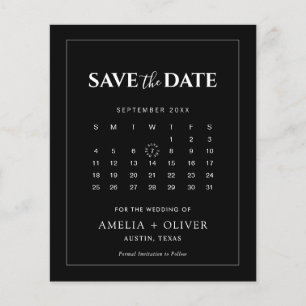 Budgetkalender Modern Minimalist Spara Datum Flygblad