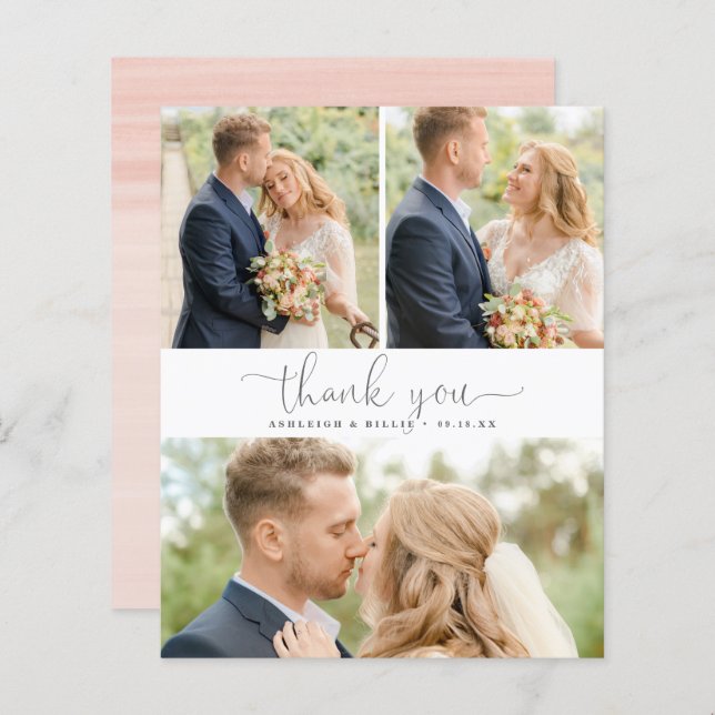 Budgetkalligrafi 3 - fotokollage, Tack (Fram/baksida)