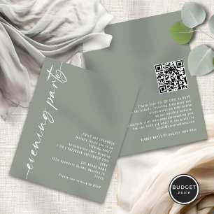Budgetkalligrafi QR Sage Bröllop Evening Party