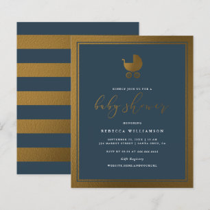 Budgetklasskammaren Blue Guld Pram Boy Shower
