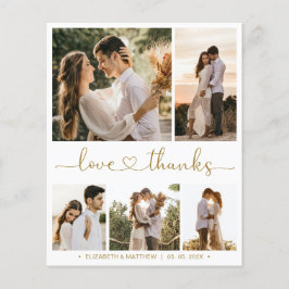 Budgetkollage Heart-skript Bröllop - tackkort