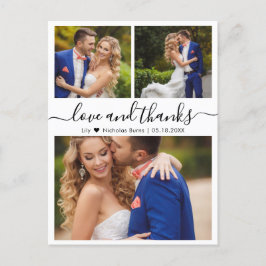 Budgetkollage Kärlek och tack Bröllop Tack Vykort