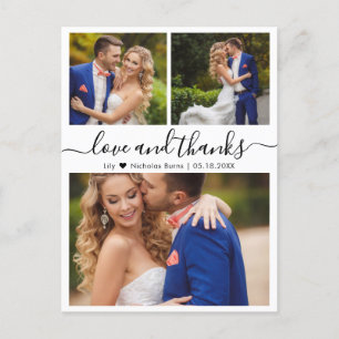 Budgetkollage Kärlek och tack Bröllop Tack Vykort