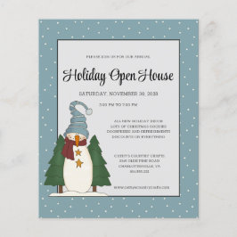 Budgetkontoret Land jul Snögubbe Open House Flygblad