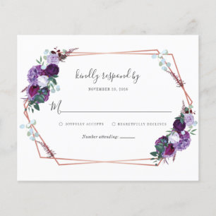 Budgetkort för blommigt Lila Geometric Bröllop OSA