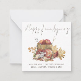Budgetkort för Cute Mouse Lycklig Friendsgiving Anteckningskort