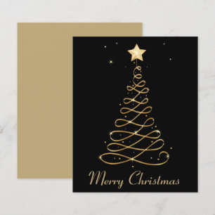 Budgetkort för Elegant Guld God jul Träd-platta ko