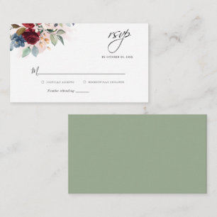 Budgetkort för Eucalyptus Burgundy-Flora Anteckningskort