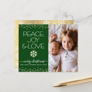 Budgetkort för Grönten Guld Photo Peace Kärlek