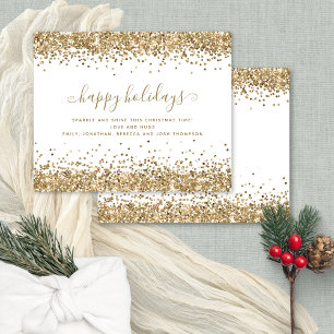 Budgetkort för Guld Glitter Gräns Glad helg